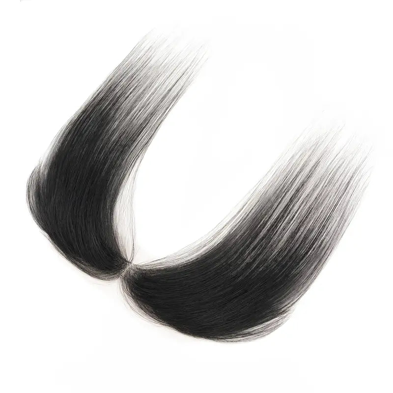 Frontal/Side Air Bangs Hairpiece for Women 100% Human Hair Extension Hairline Loss Straight Tape in Human Hair Front Hairline Human Hair Toppers Replacement Toupee 25.4 cm Short Middle Parting Hair Style 1.91 cm X 15.88 cm Lace