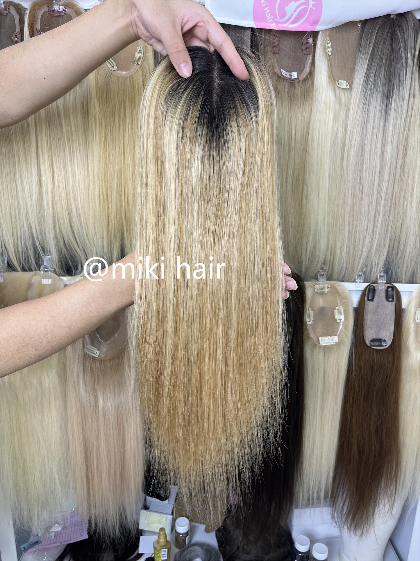 Silk topper balayage color 01 , 5*6inch 16inch