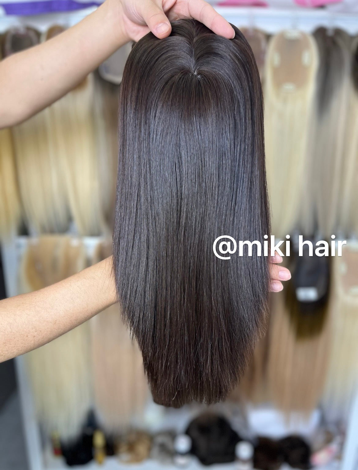Jewish silk topper 8*8inch 4# brown color 14-18inch is available