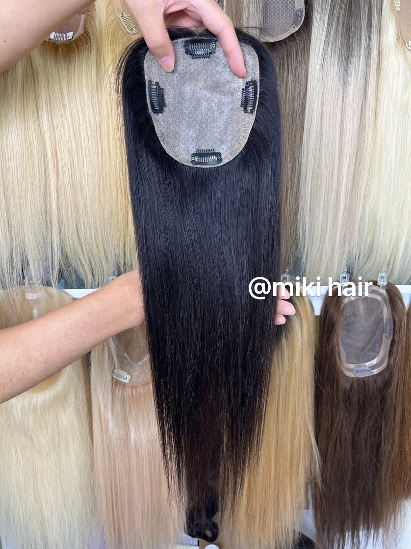 Injection silk topper base size 12*13cm (4.5*5inch ) 10-22inch is available