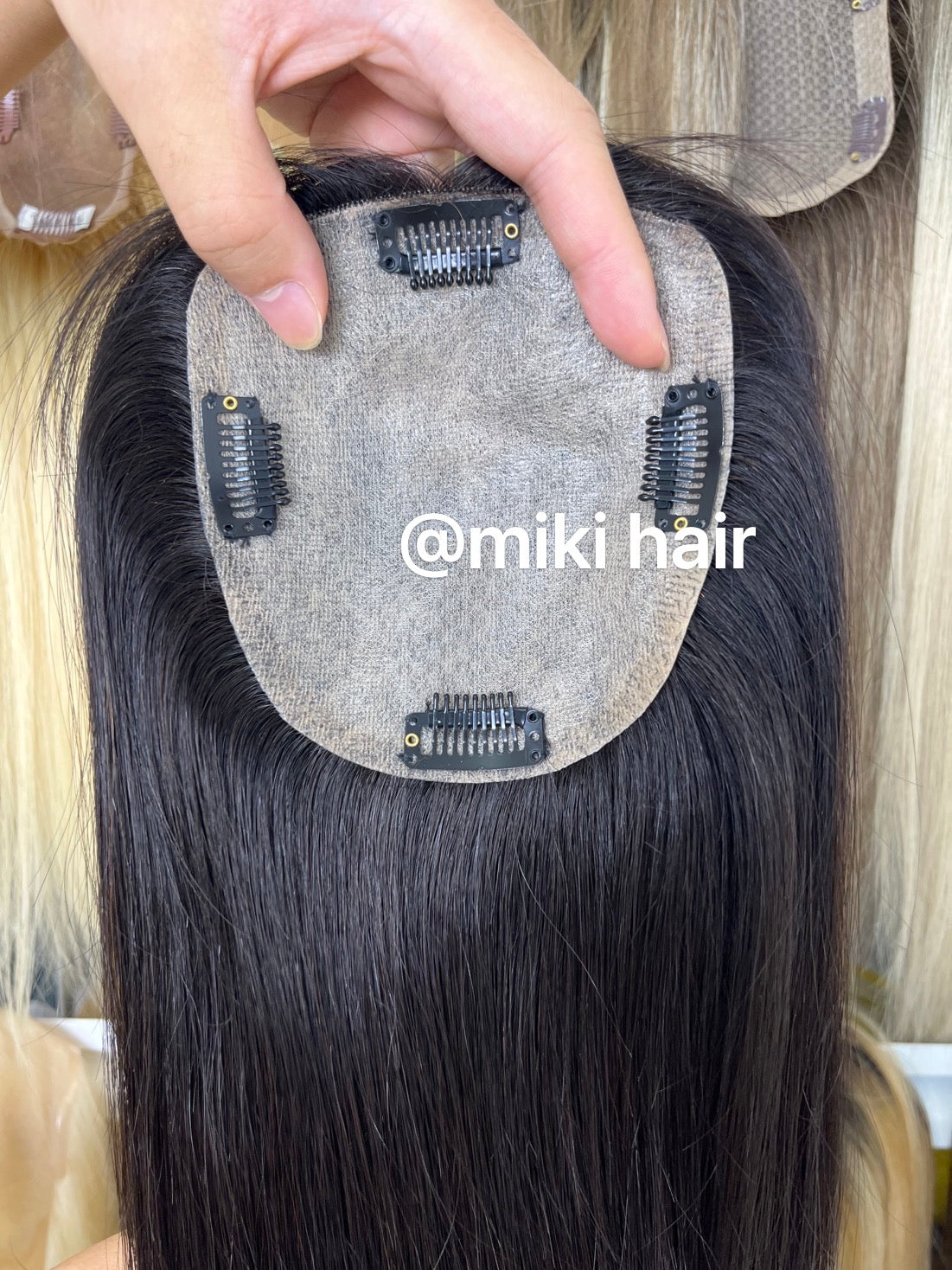 Injection silk topper base size 12*13cm (4.5*5inch ) 10-22inch is available