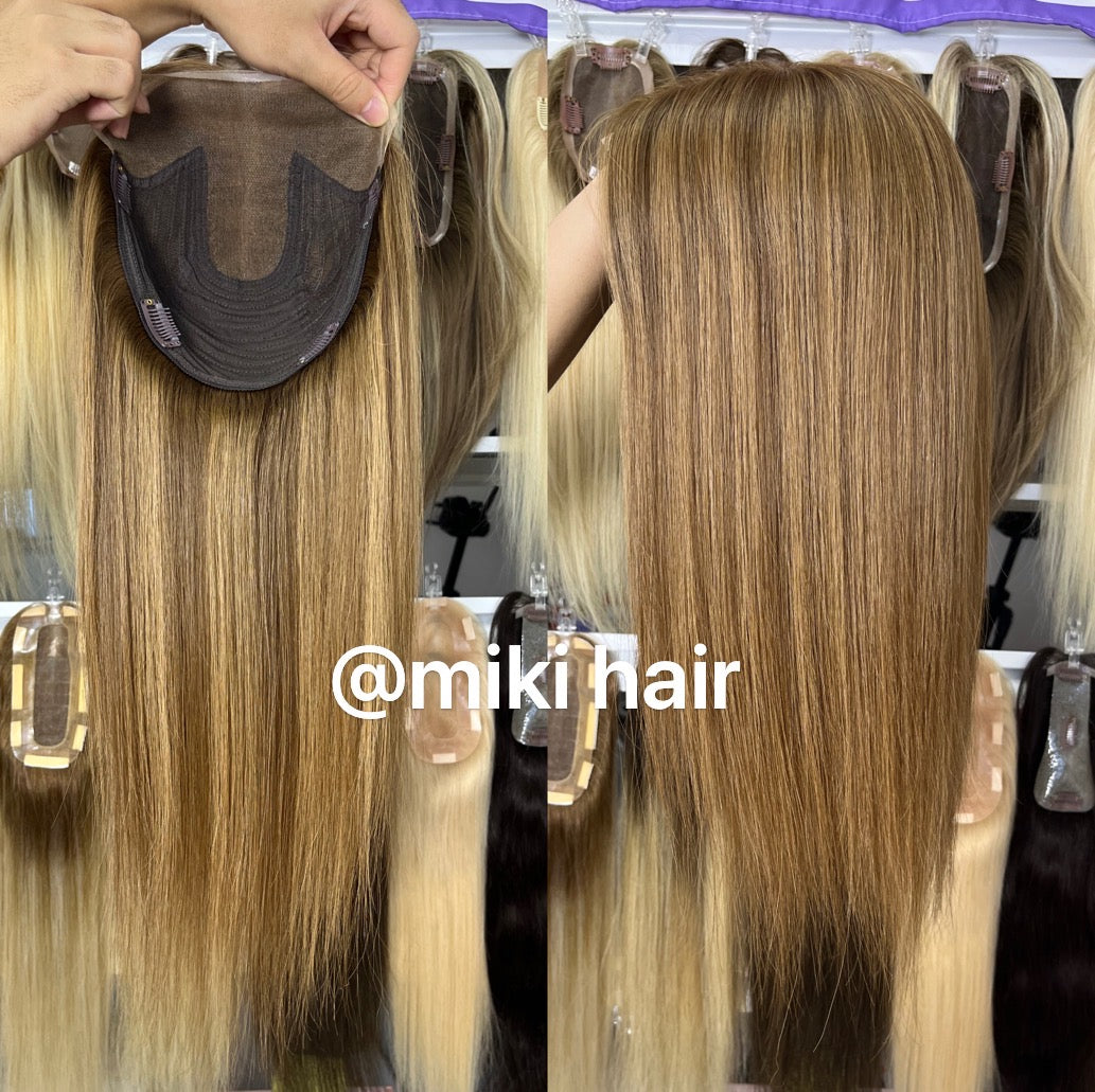Full silk topper 3*5inch 4*5inch 5*6inch 6*7inch 10-20inch in stock