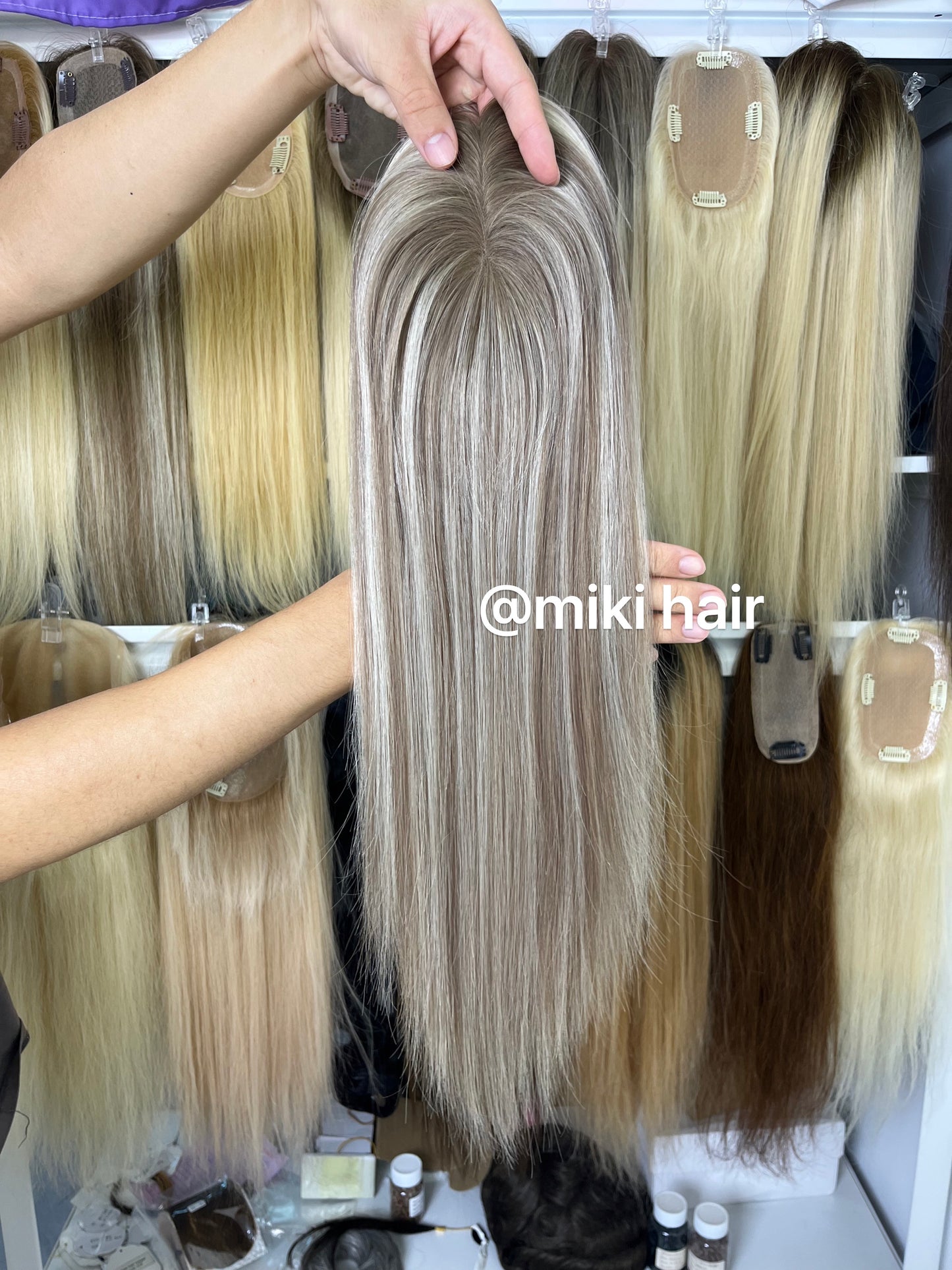 Mono base 3*5inch balayage T6/8/60# 14-18inch virgin hair
