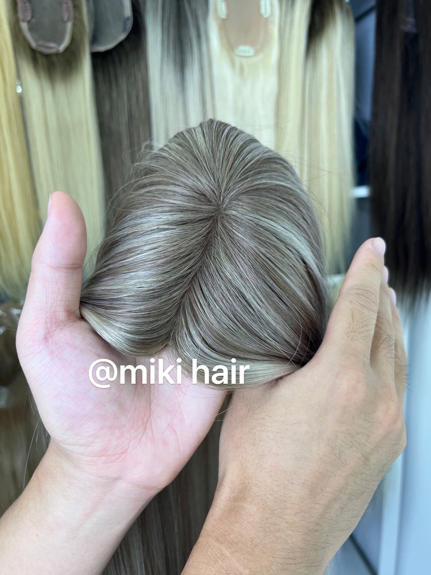 Mono base 3*5inch balayage T6/8/60# 14-18inch virgin hair