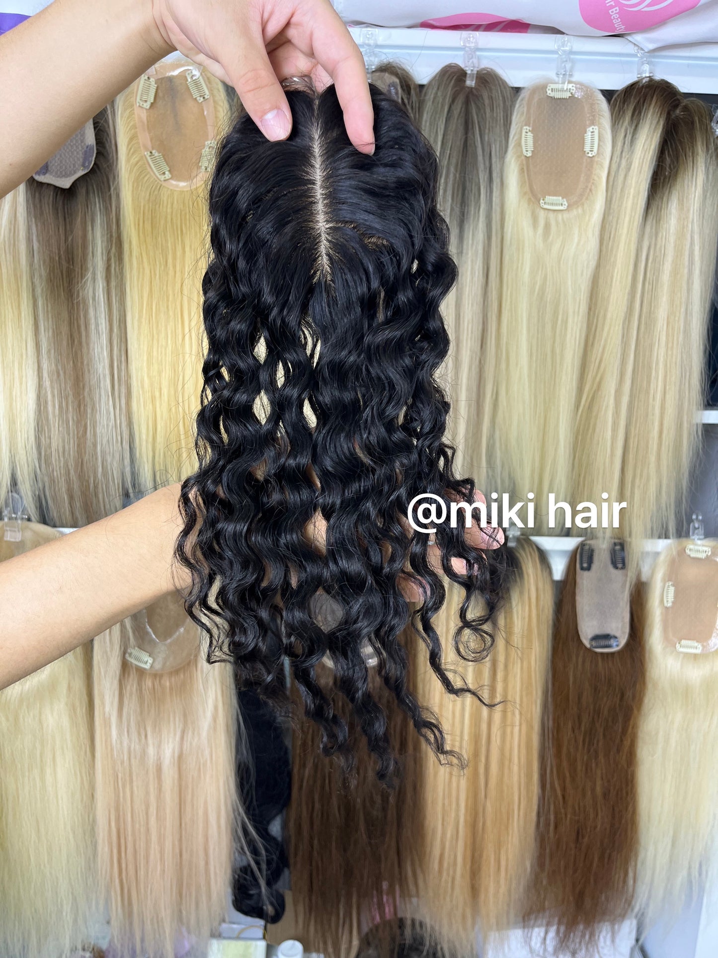 Silk topper 3*5inch 10-16inch in stock curly hair