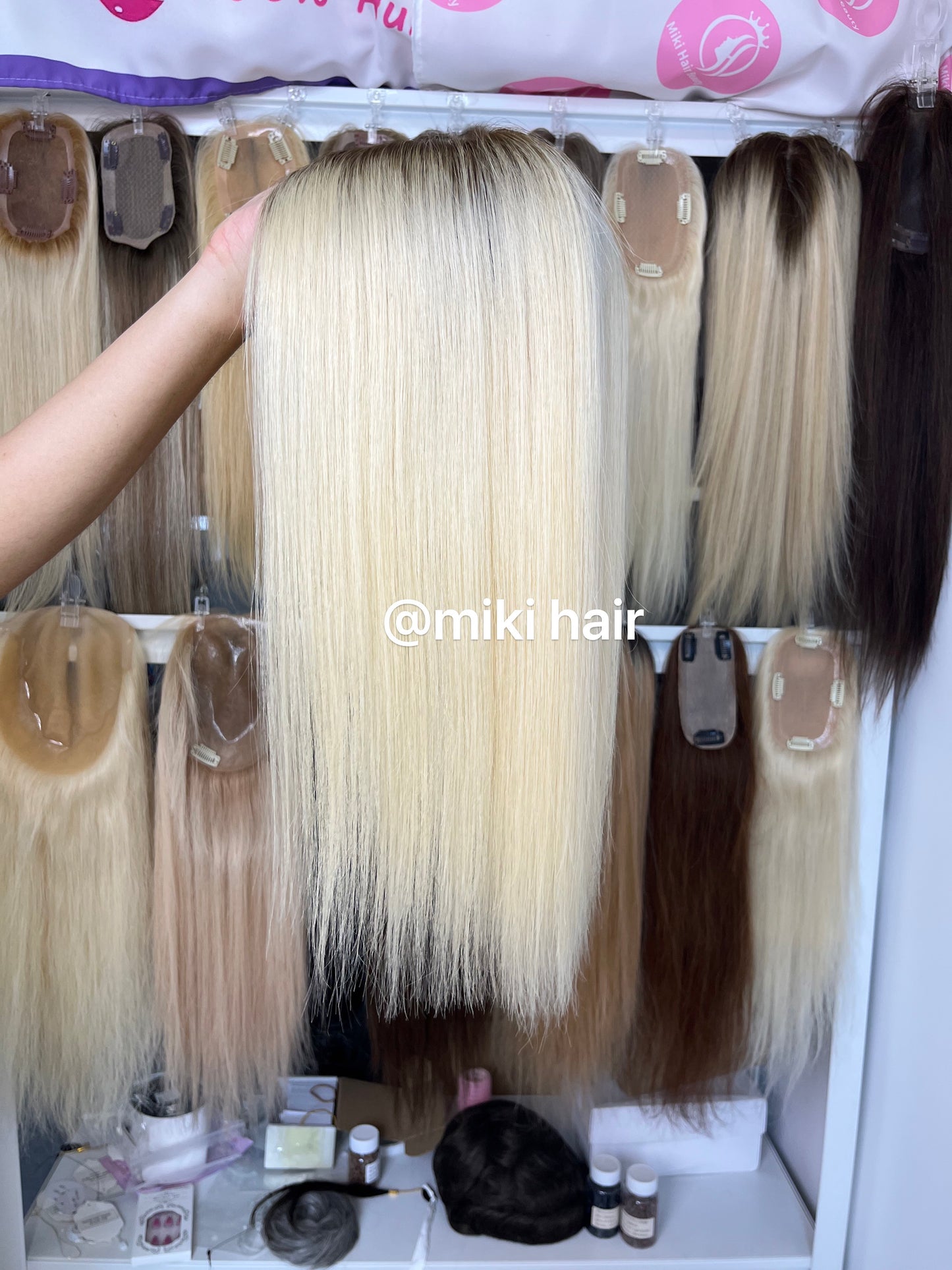 Swiss lace topper 5.5*6inch 16inch T3/60# virgin hair