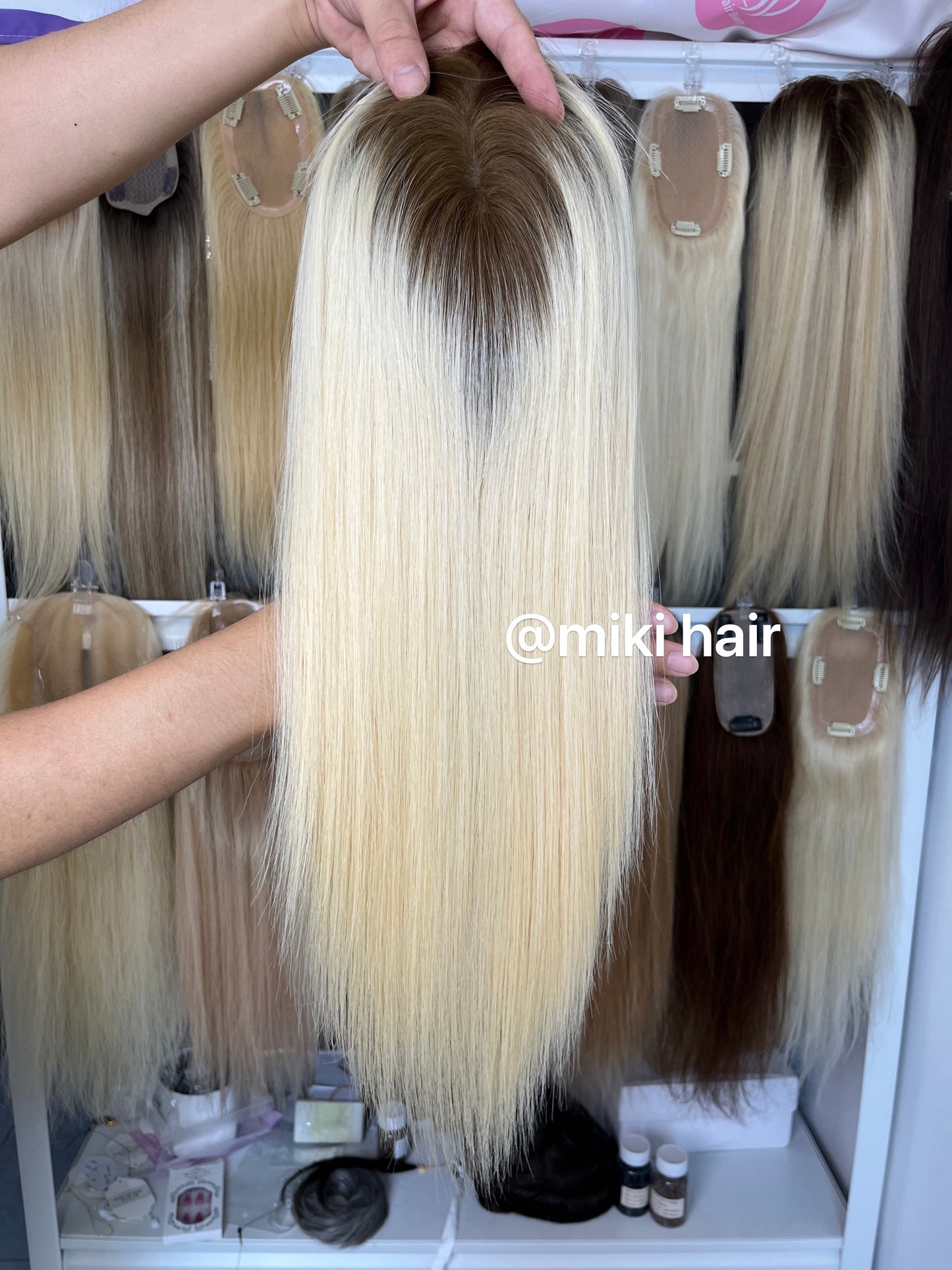 Swiss lace topper 5.5*6inch 16inch T3/60# virgin hair