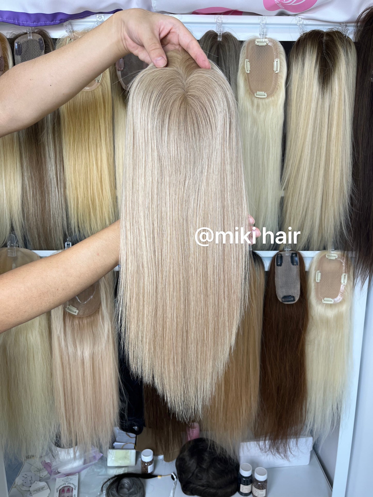 Swiss lace topper 5.5*6inch 16inch T8/101# virgin hair