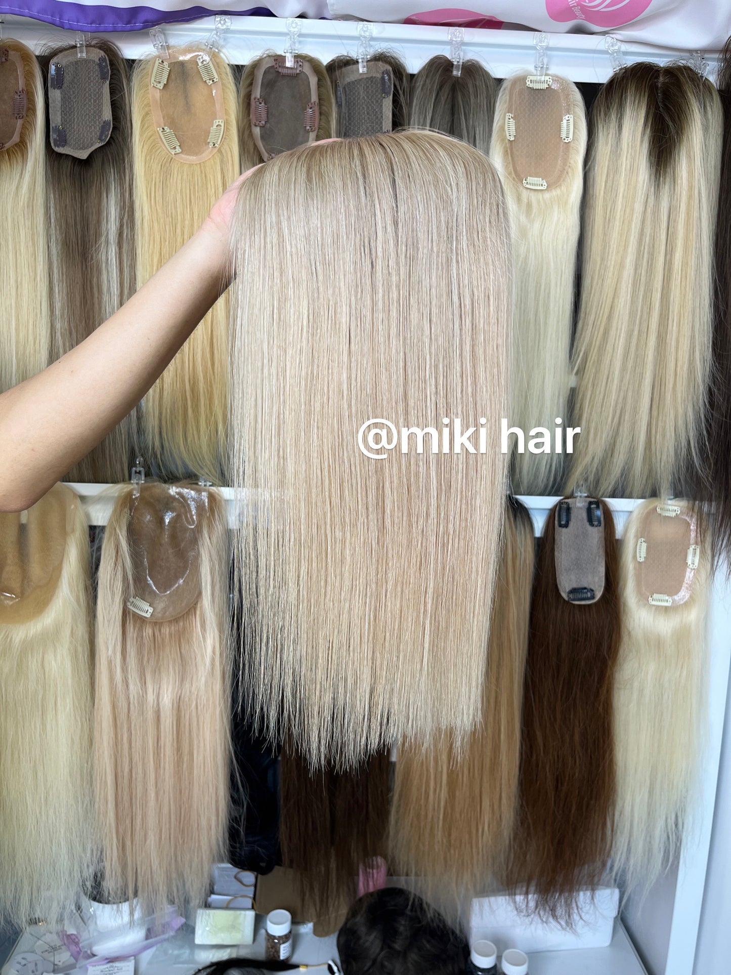 Swiss lace topper 5.5*6inch 16inch T8/101# virgin hair