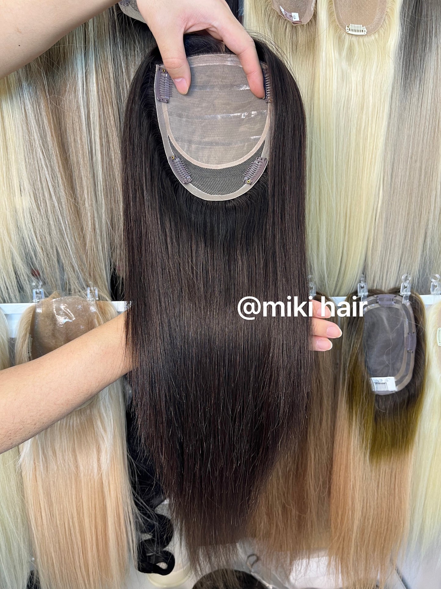 Silicone silk topper 5*6inch 14-18inch many colors in stock