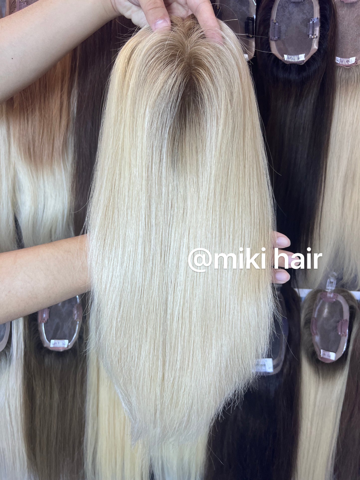 Mono topper 6*7inch 14inch virgin hair B8/24#