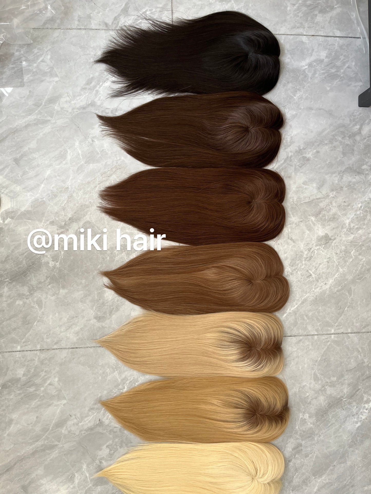 Mono topper 6*7inch seven colors in stock virgin hair 14inch