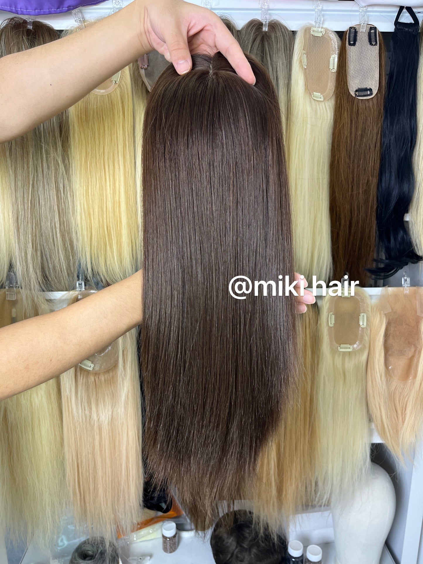 New base silk topper base size 7*7inch 8*8inch 14-20inch virgin hair in stock Brown