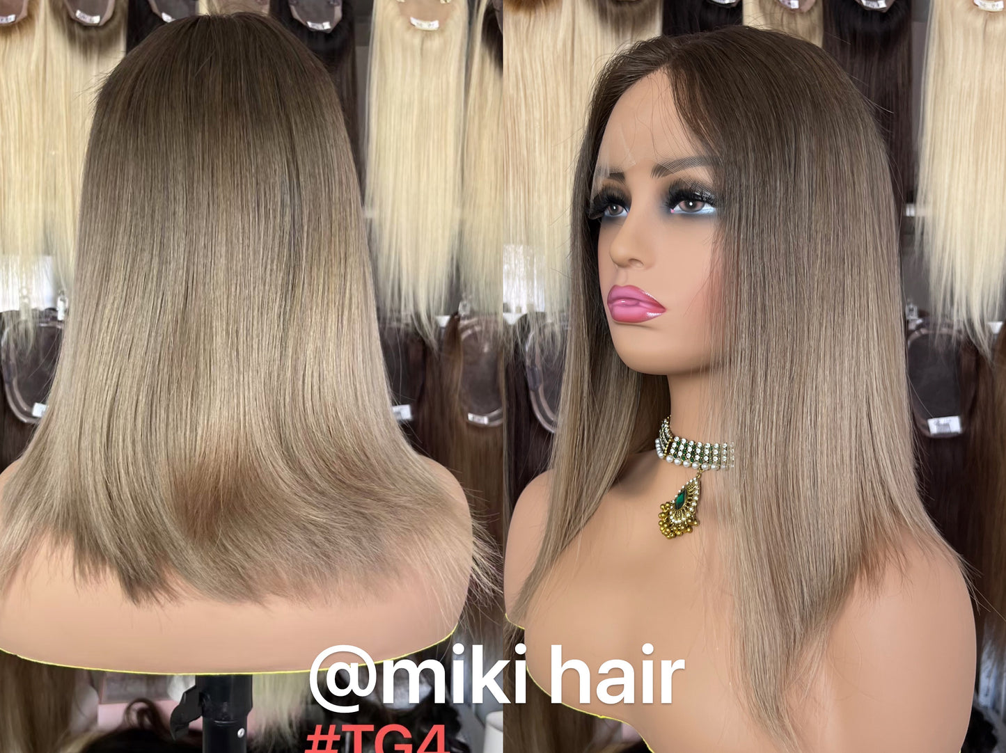 Jewish lace wig European virgin hair best quality 12-24inch in stock (#TG4)