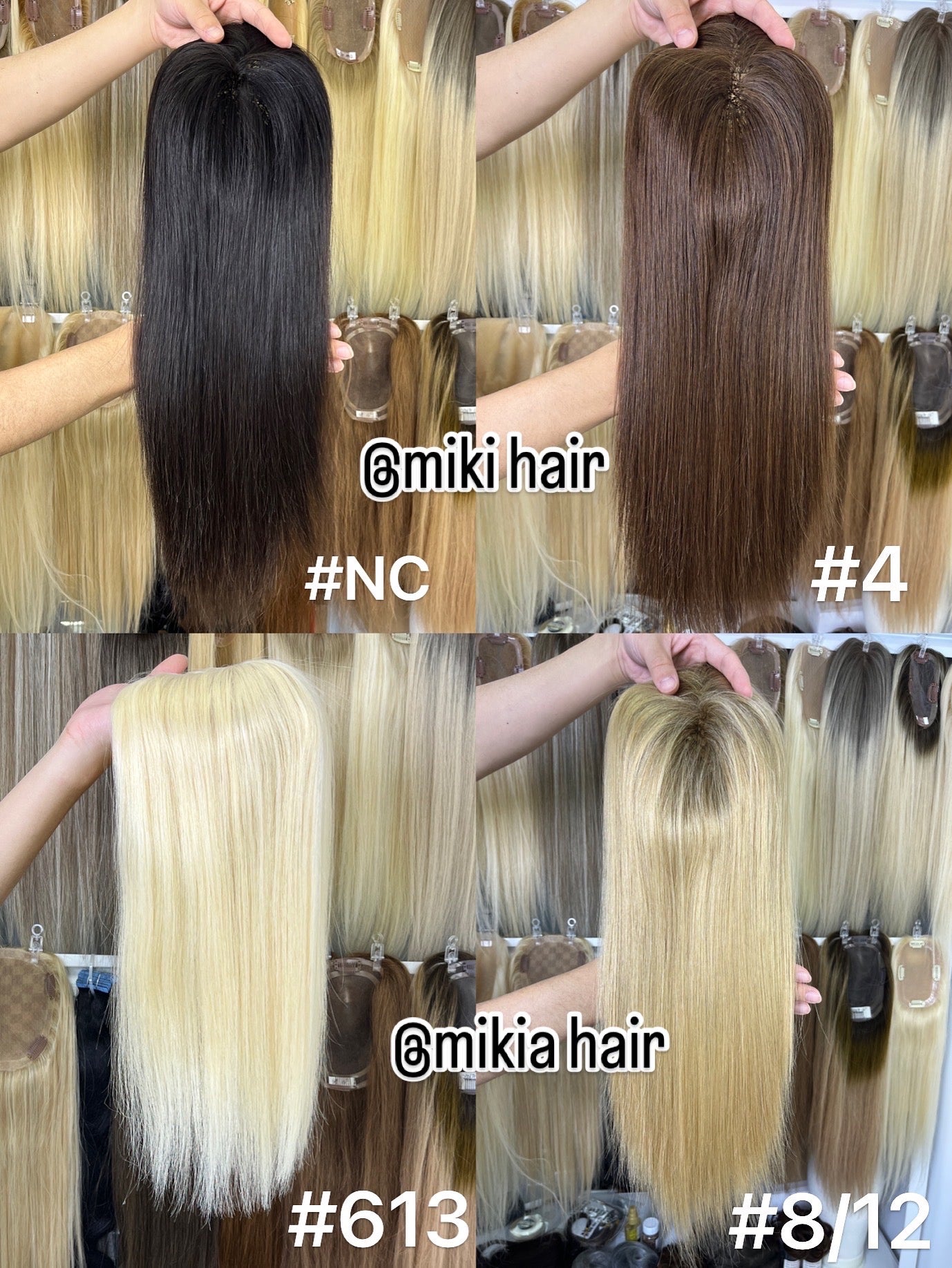 Fishnet topper virgin hair 6*6inch 16inch many colors in stock.