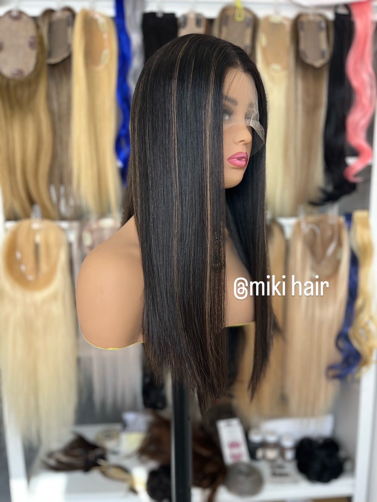 Jewish lace wig #1B8C European virgin hair in stock many colors are available