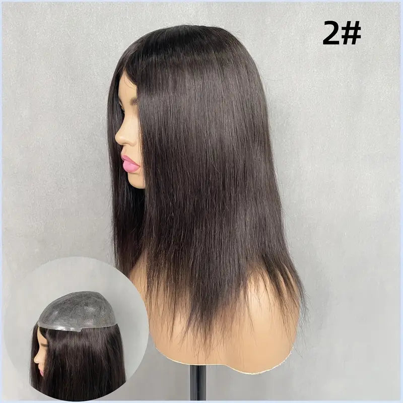 7"*9" 18CM*23cm PU base women wigs, natural human hair piece, thin Light Beige 0.08-0.10mm more real hair loss solution suitable for women with thinning hair, thin Light Beige base hair topper skip topper