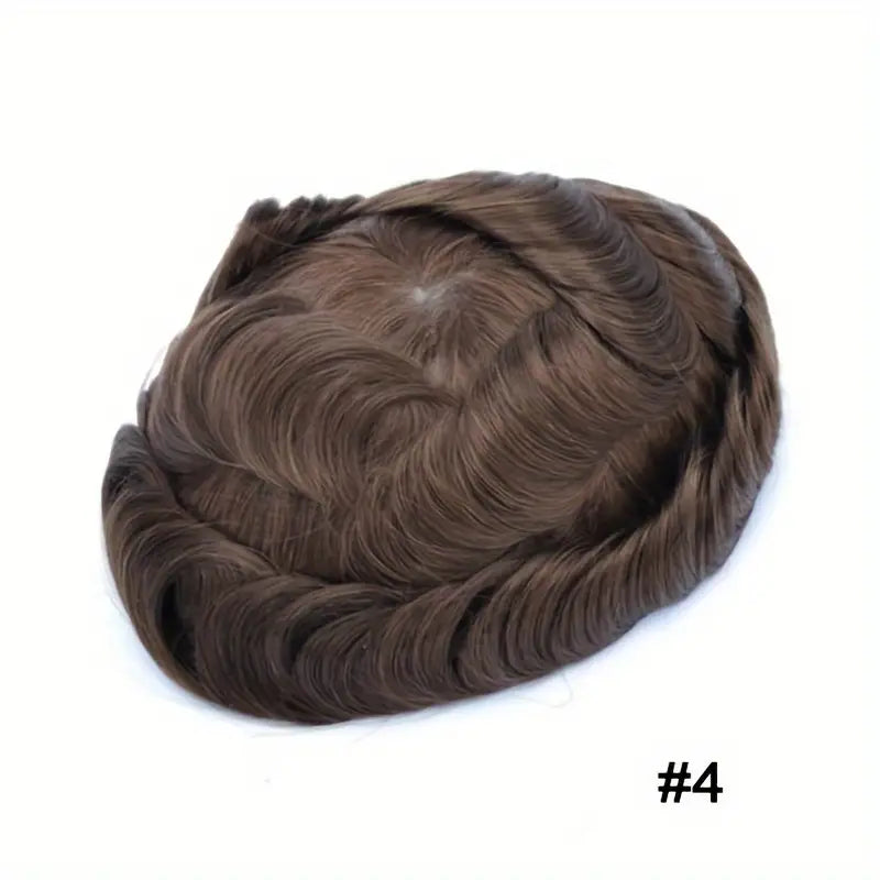 AUS-7*10-Male Hair Prosthesis Lace PU Base Toupee Men Wig for Men Breathable for Man Wig Capillary Prosthesis Replacement System