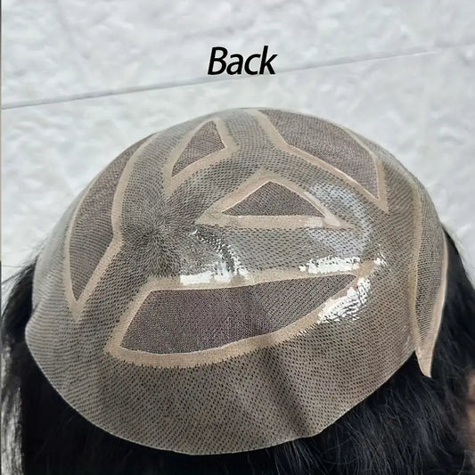 Elegant Straight Hair Full Hand Made 7*10 Hand Hook Area Human Hair Wig