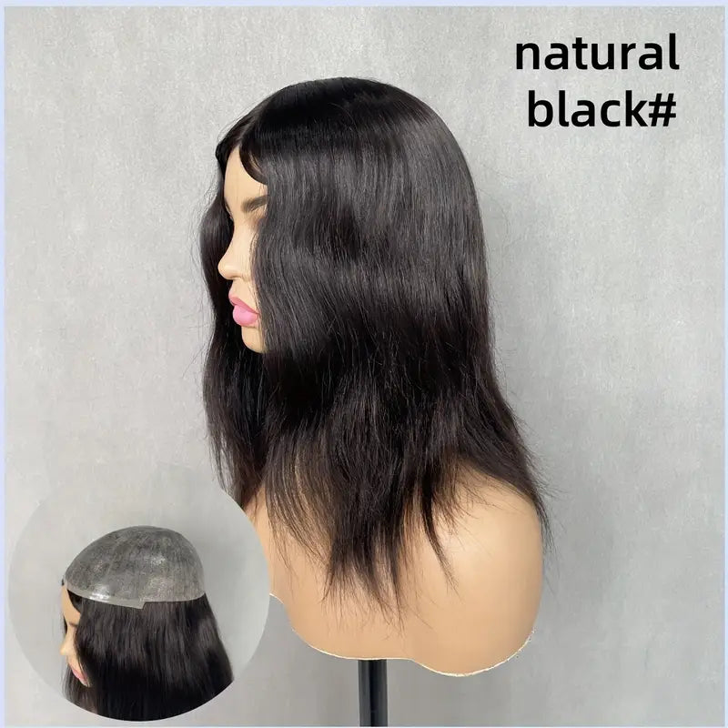 7"*9" 18CM*23cm PU base women wigs, natural human hair piece, thin Light Beige 0.08-0.10mm more real hair loss solution suitable for women with thinning hair, thin Light Beige base hair topper skip topper
