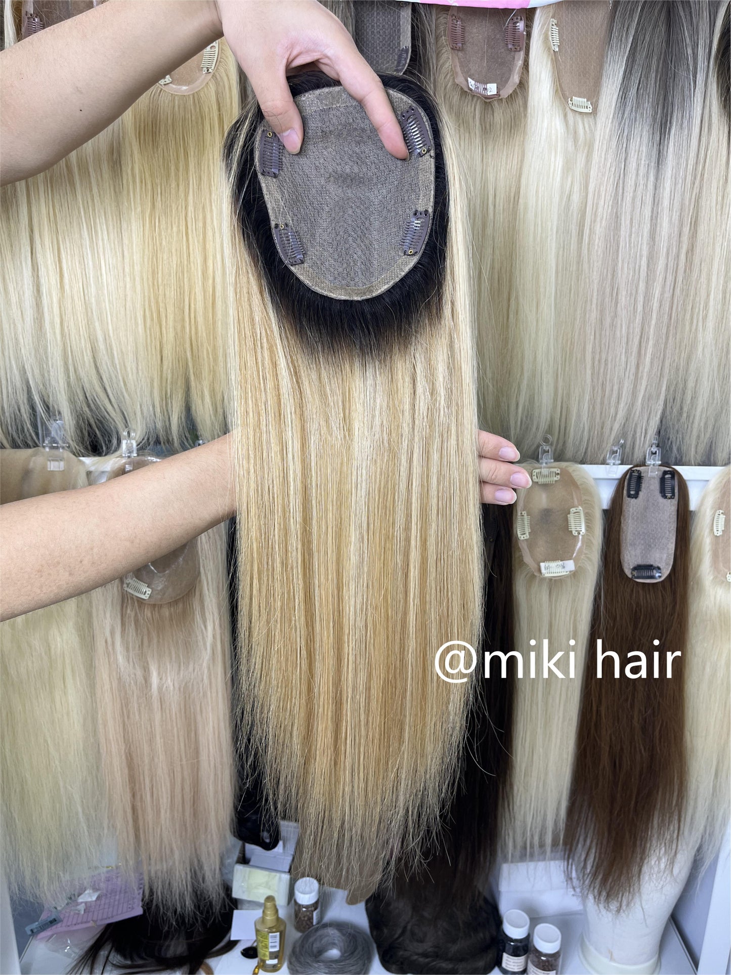 Silk topper balayage color 01 , 5*6inch 16inch