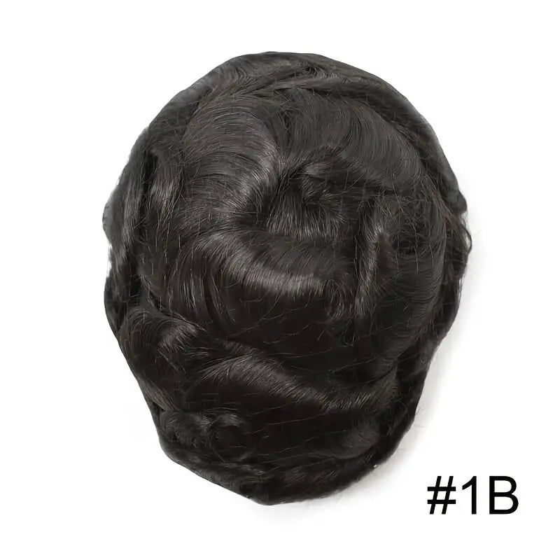 AUS-7*10-Male Hair Prosthesis Lace PU Base Toupee Men Wig for Men Breathable for Man Wig Capillary Prosthesis Replacement System
