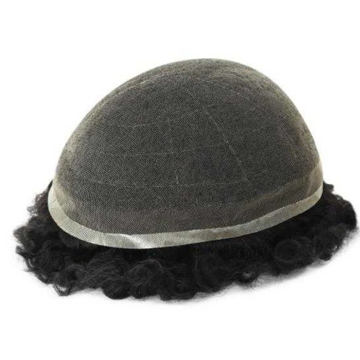 Afro French Lace Men Toupee 4mm curls 6mm curls 8mm wave 10mm wave 12mm wave