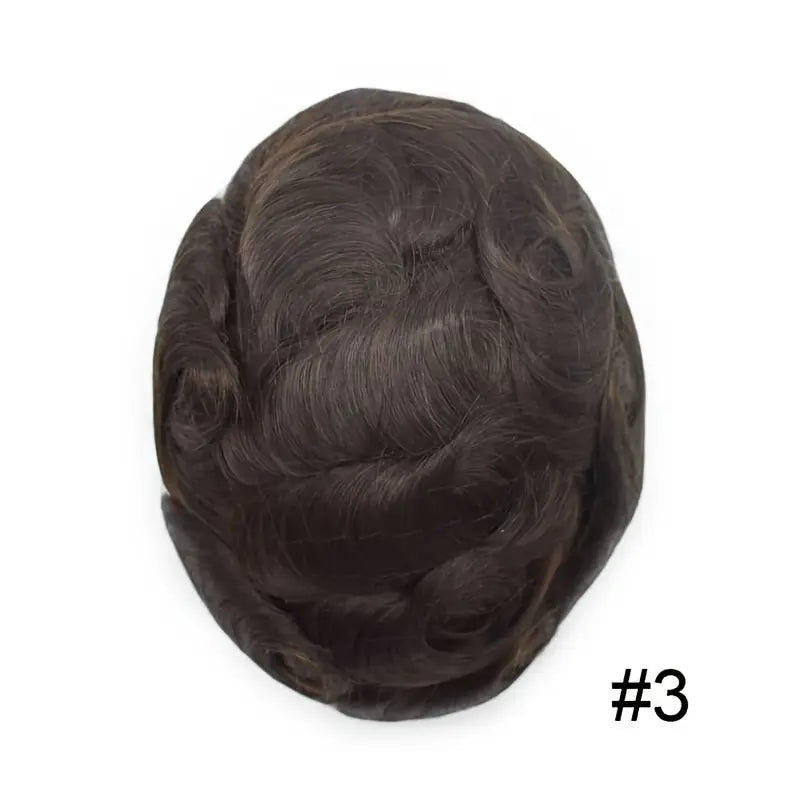 AUS-7*10-Male Hair Prosthesis Lace PU Base Toupee Men Wig for Men Breathable for Man Wig Capillary Prosthesis Replacement System