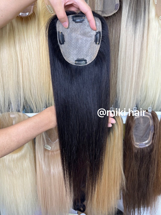 Injection silk topper base size 12*13cm (4.5*5inch ) 10-22inch is available