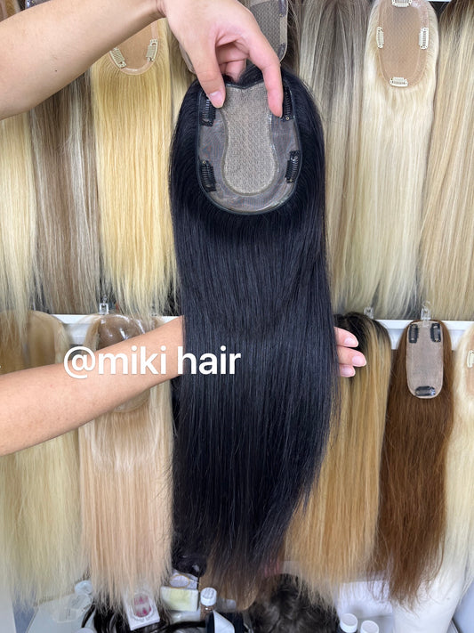4*5inch middle part silk with mono topper 14-20inch in stock virgin hair