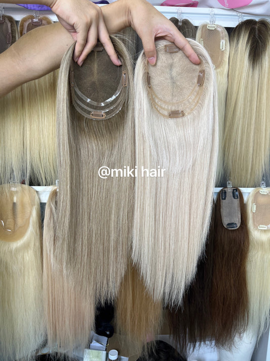 Swiss lace topper 16inch virgin hair