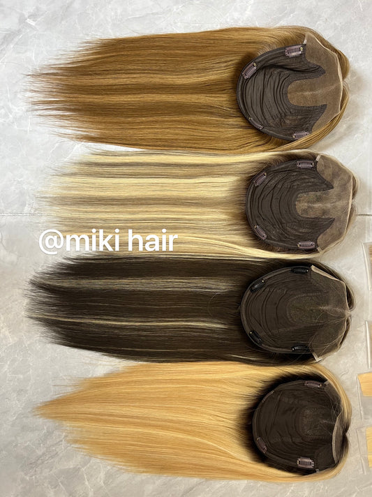 Full silk topper 3*5inch 4*5inch 5*6inch 6*7inch 10-20inch in stock