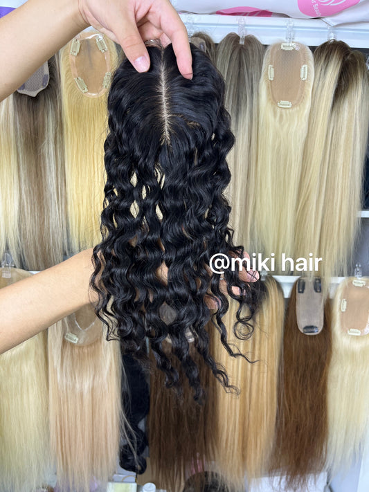 Silk topper 3*5inch 10-16inch in stock curly hair