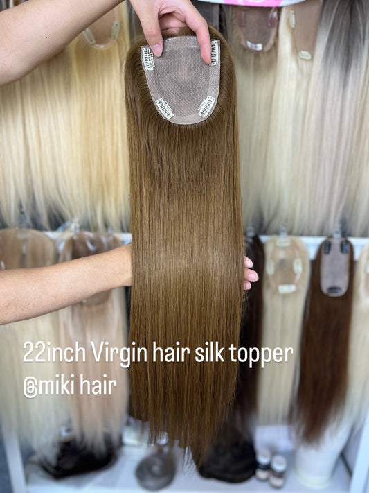 22inch Virgin hair silk topper