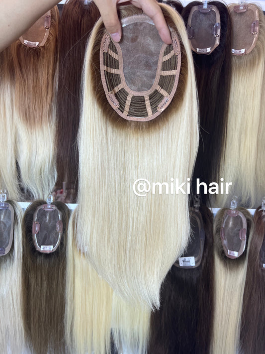 Mono topper 6*7inch 14inch virgin hair B8/24#