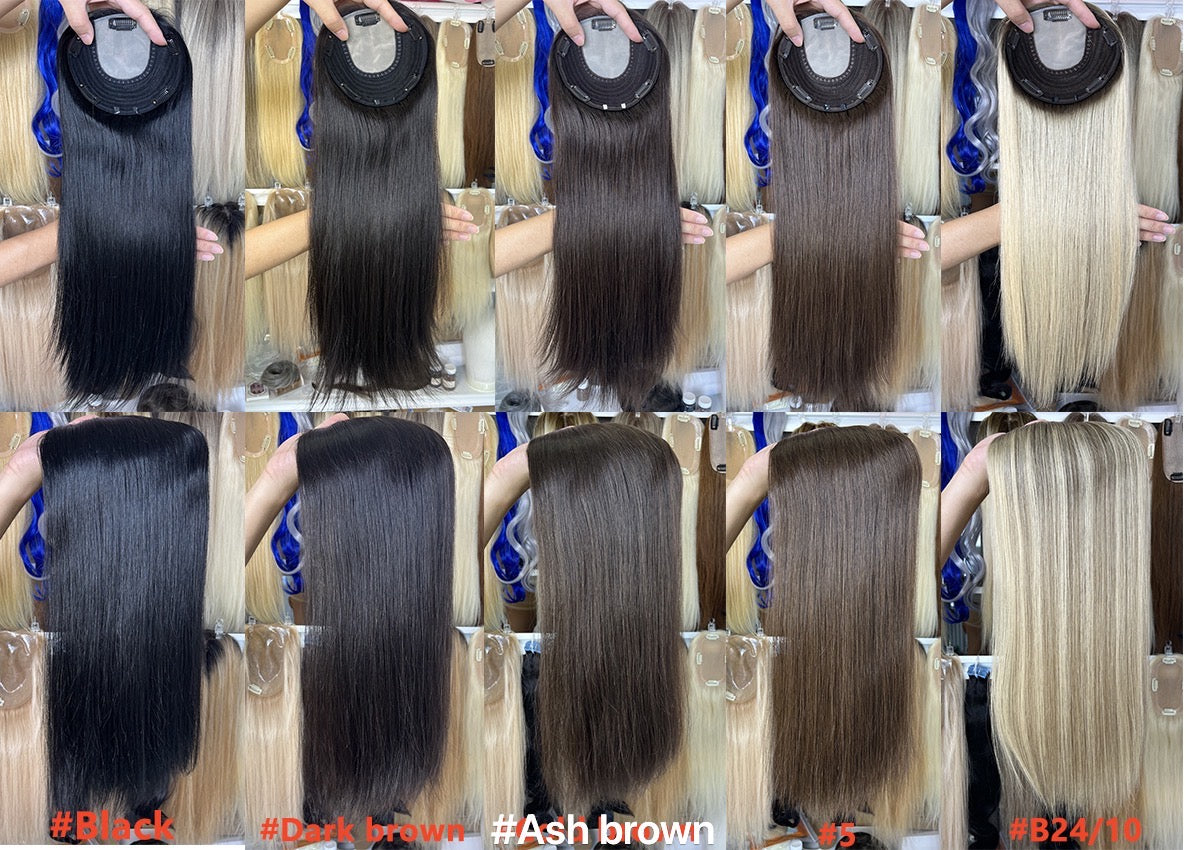 New style silk topper 6*6inch 12-20inch Ash brown