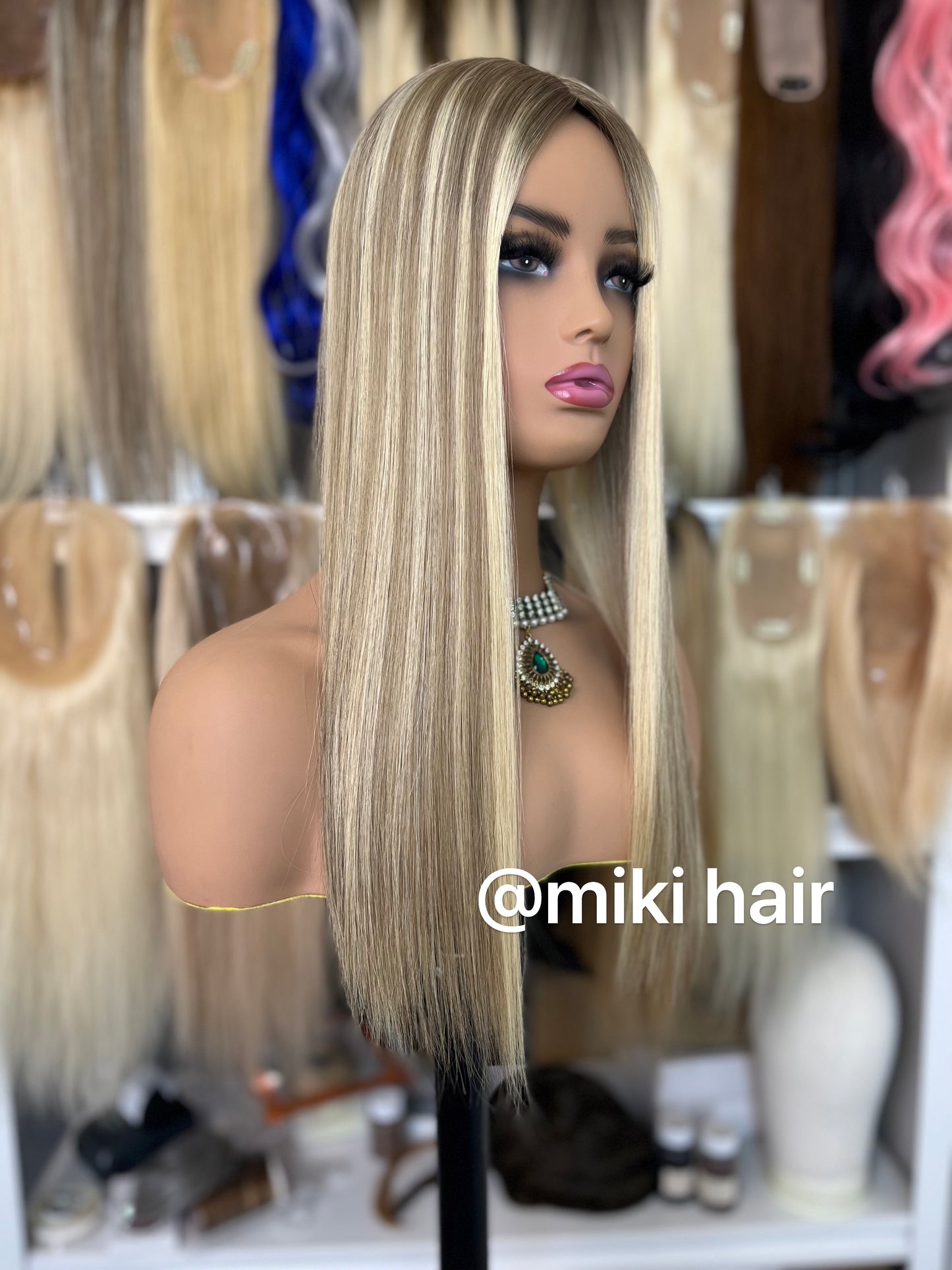 New style silk topper 6*6inch 12-20inch Balayage color brown with blonde  (B24/10)