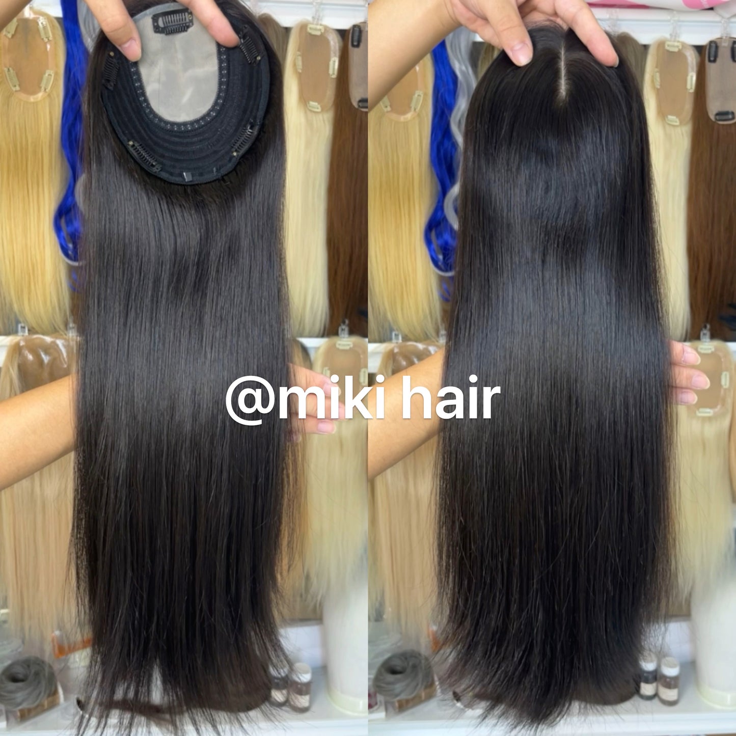 New style silk topper 6*6inch 12-20inch Dark brown