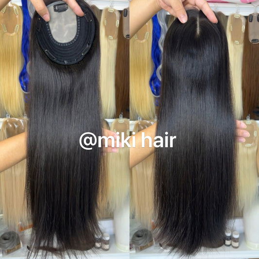 New style silk topper 6*6inch 12-20inch Dark brown