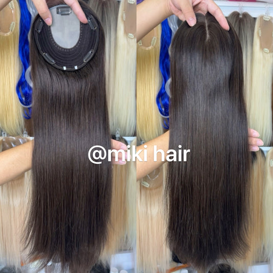 New style silk topper 6*6inch 12-20inch Ash brown