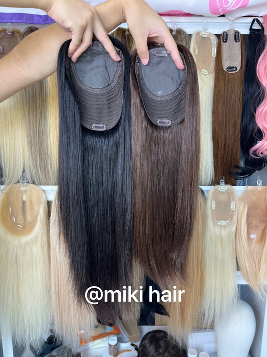 New base silk topper base size 7*7inch 8*8inch 14-20inch virgin hair in stock natural black