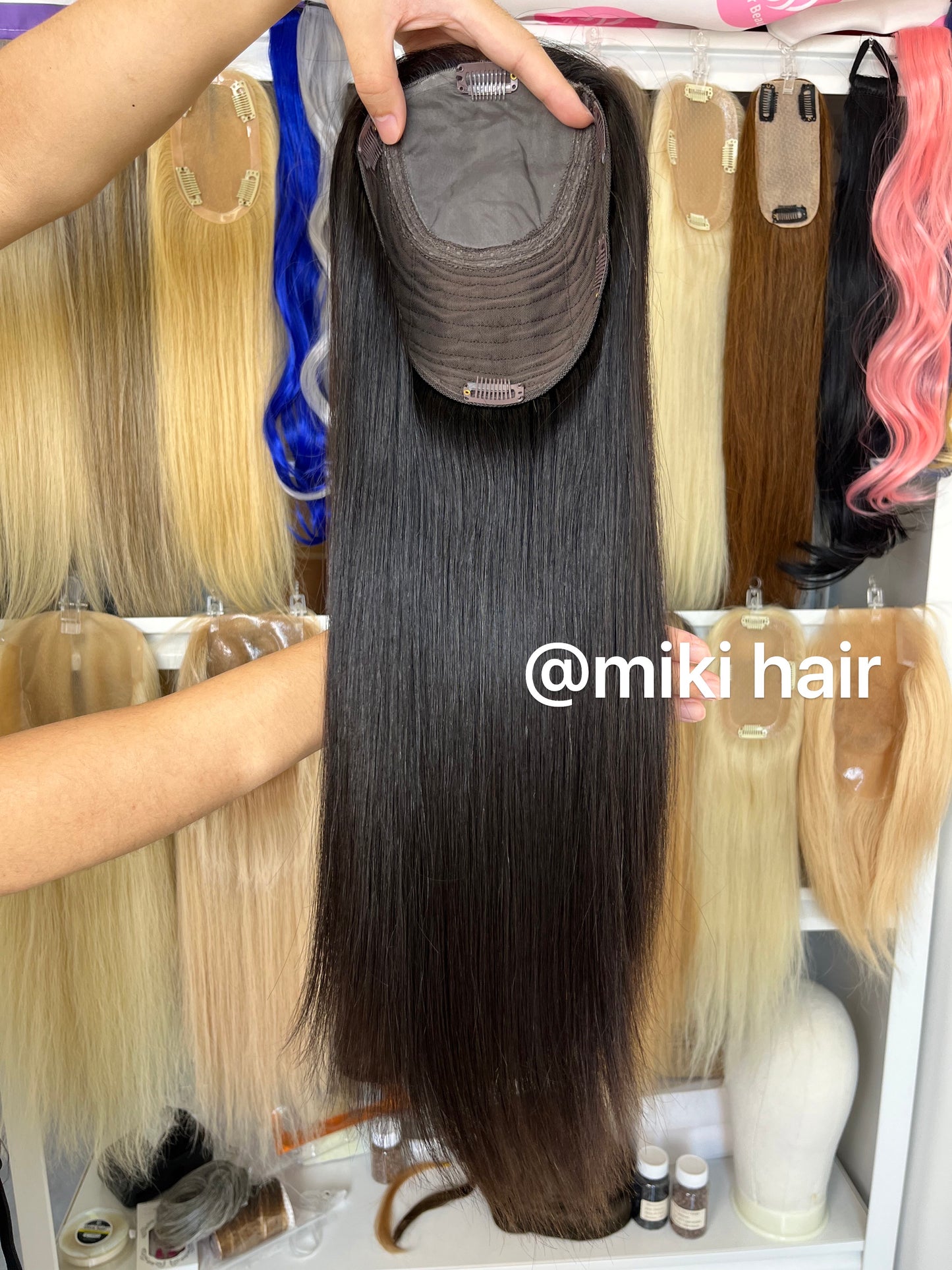 New base silk topper base size 7*7inch 8*8inch 14-20inch virgin hair in stock natural black