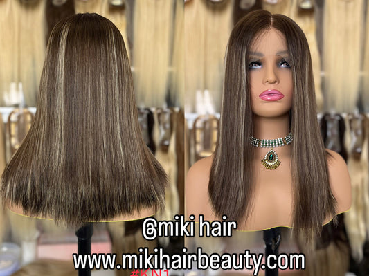 Jewish lace wig European virgin hair best quality 12-24inch in stock (#KN1)