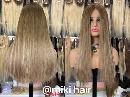 Jewish lace wig European virgin hair best quality 12-24inch in stock (#7A14)