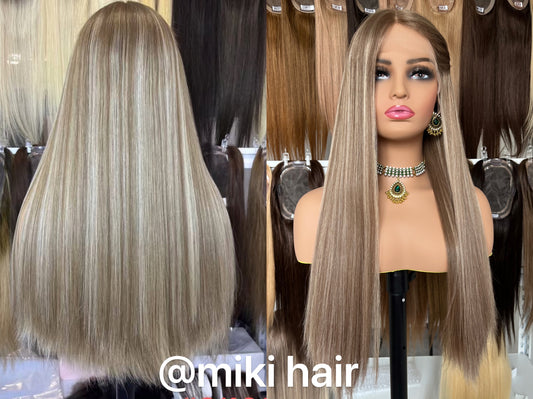Jewish lace wig European virgin hair best quality 12-24inch in stock (#8/101)