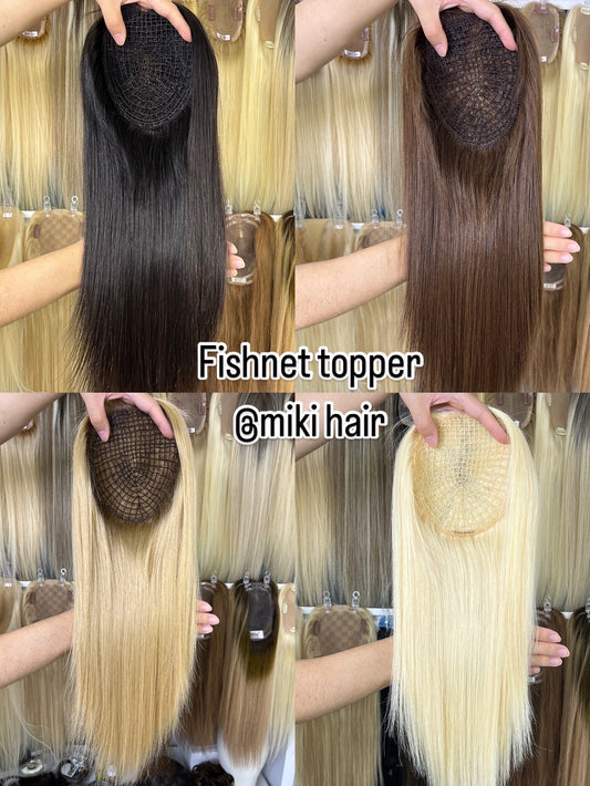 Fishnet topper virgin hair 6*6inch 16inch many colors in stock.