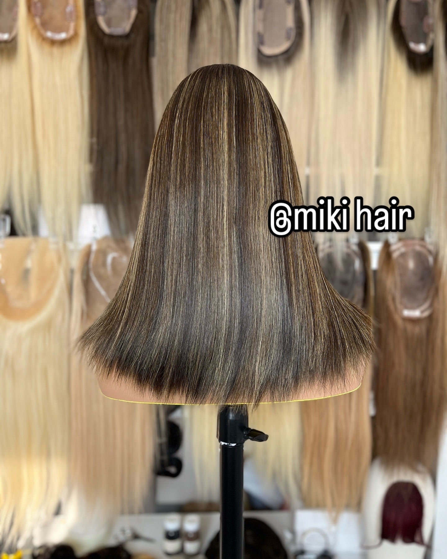Lace frontal silk top Jewish wig 14-24inch in stock (#1B/8C)