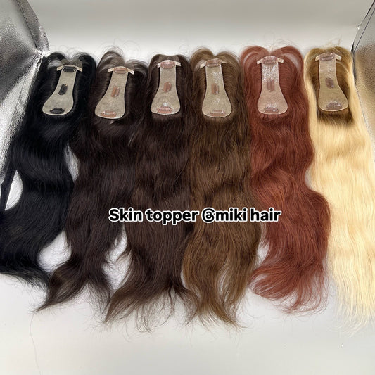Skin pu topper 13*3*5cm 16inch natural wave many colors in stock