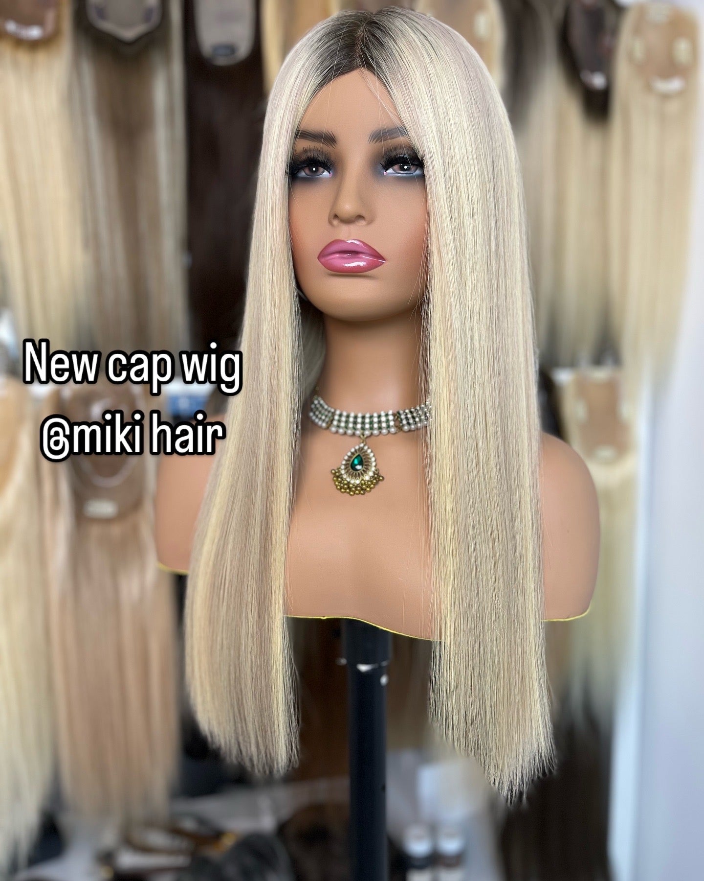 Mono wig soft virgin hair in stock