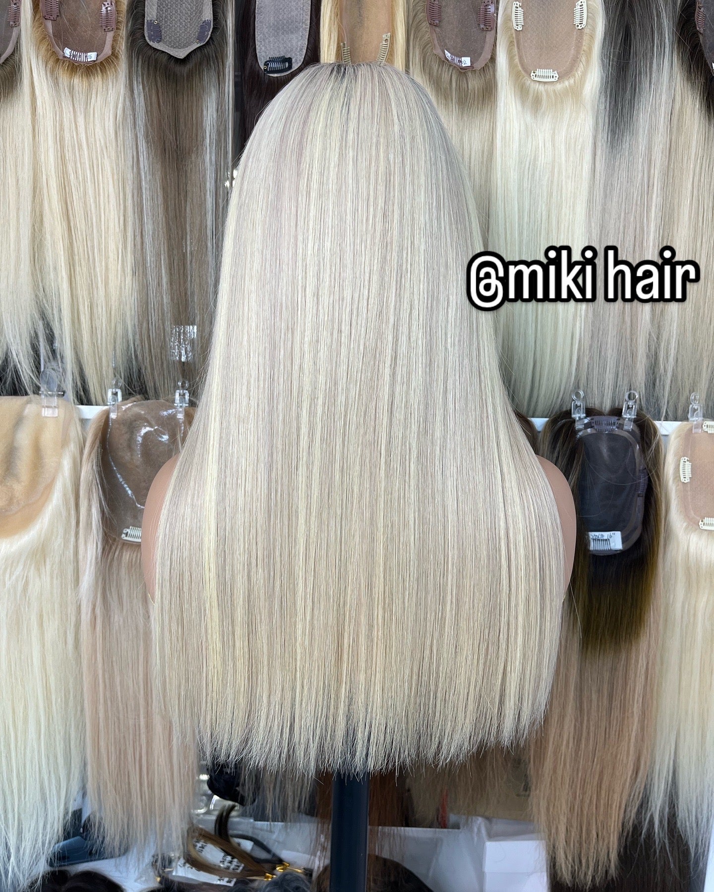 Mono wig soft virgin hair in stock